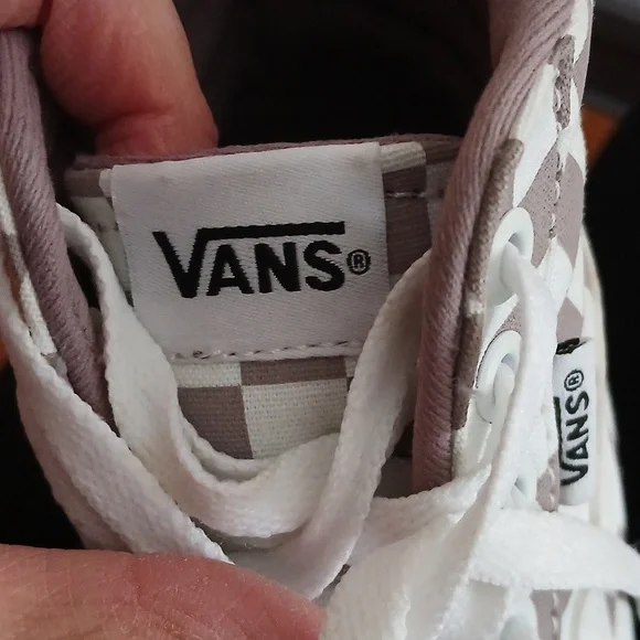 Vans Cherkerboard Pattern High Top Sneakers Dusty Lilac & White ■ Women's Size 7 - Picture 10 of 13